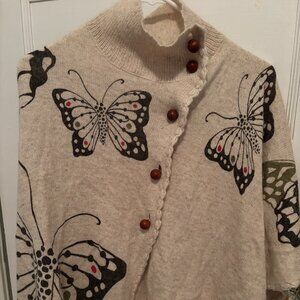 Anthropologie Butterfly Poncho By Moth